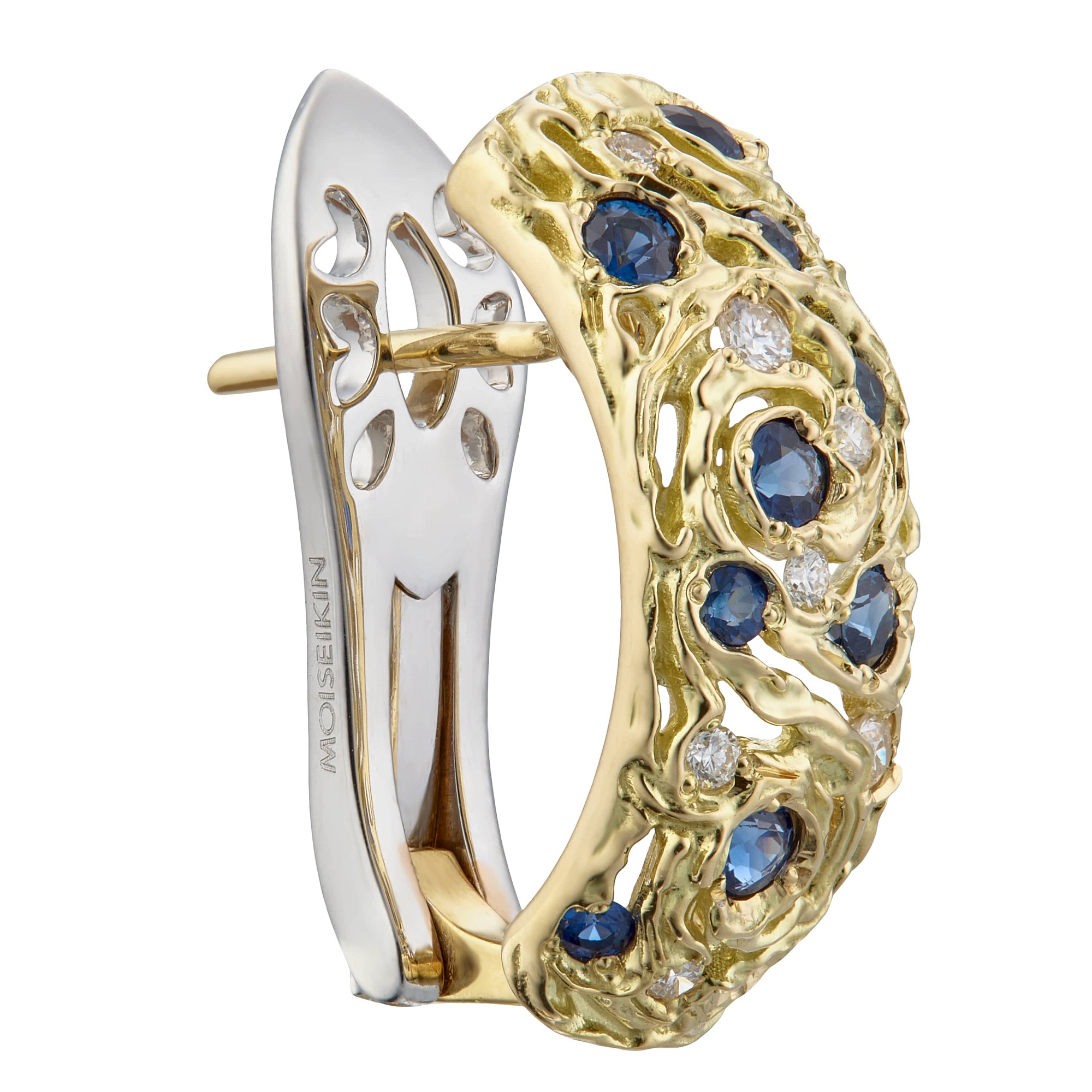 Earrings collection Starry Night, MOISEIKIN, Diamonds, Sapphires, 18K Gold | Photo 2
