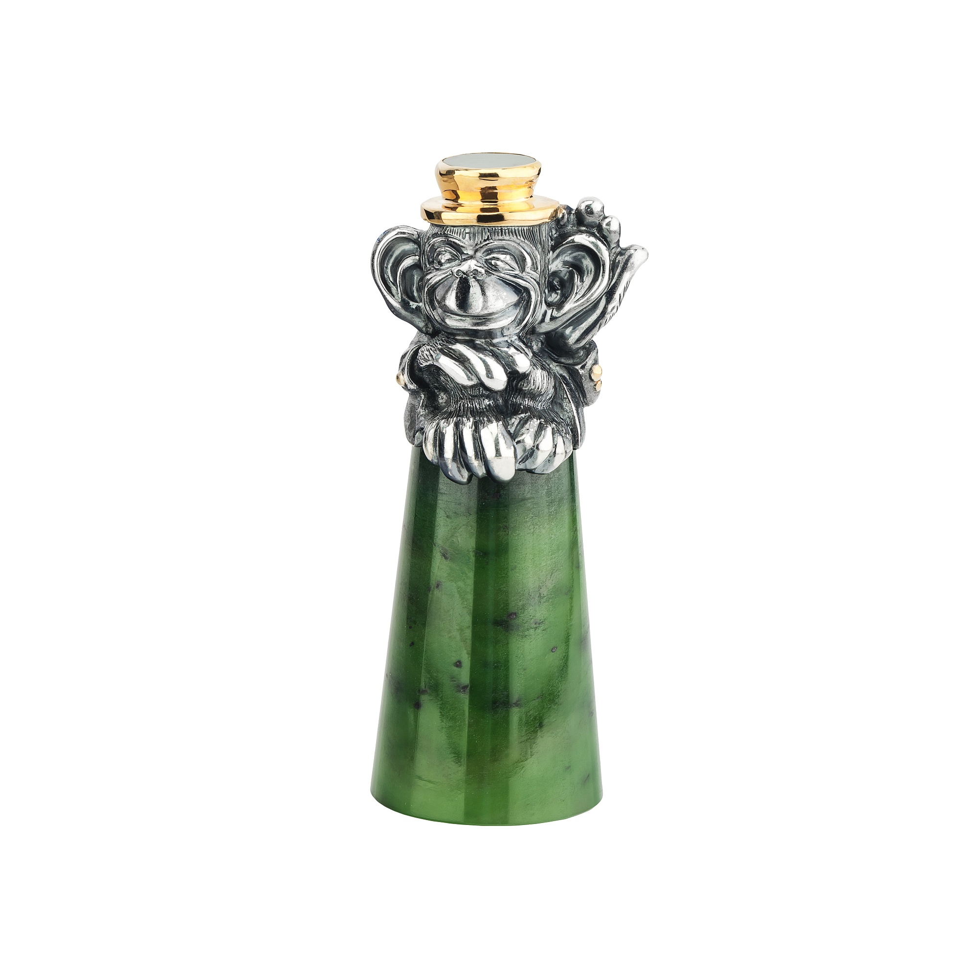  Glassware «A Monkey», collection Symbol of the Year, MOISEIKIN, Nephrite, SV925 Silver