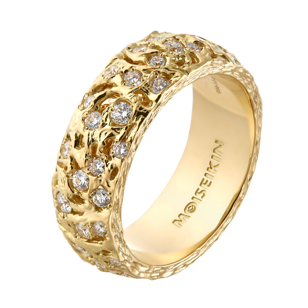Ring collection Starry Night, MOISEIKIN, Diamonds, 18K Yellow Gold