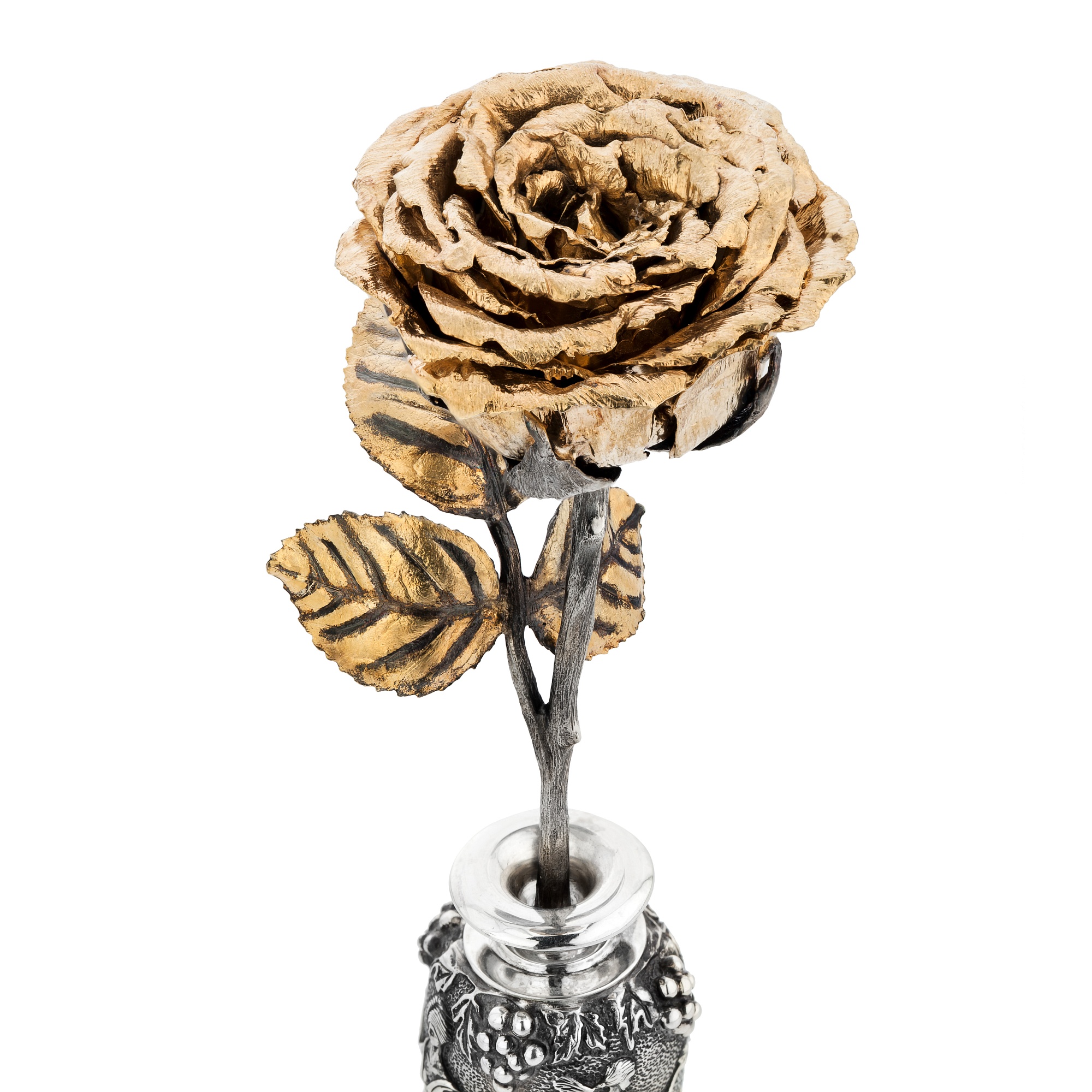 Floral Miniature «Roza in Silver Vase », MOISEIKIN , SV925 Silver | Photo 2