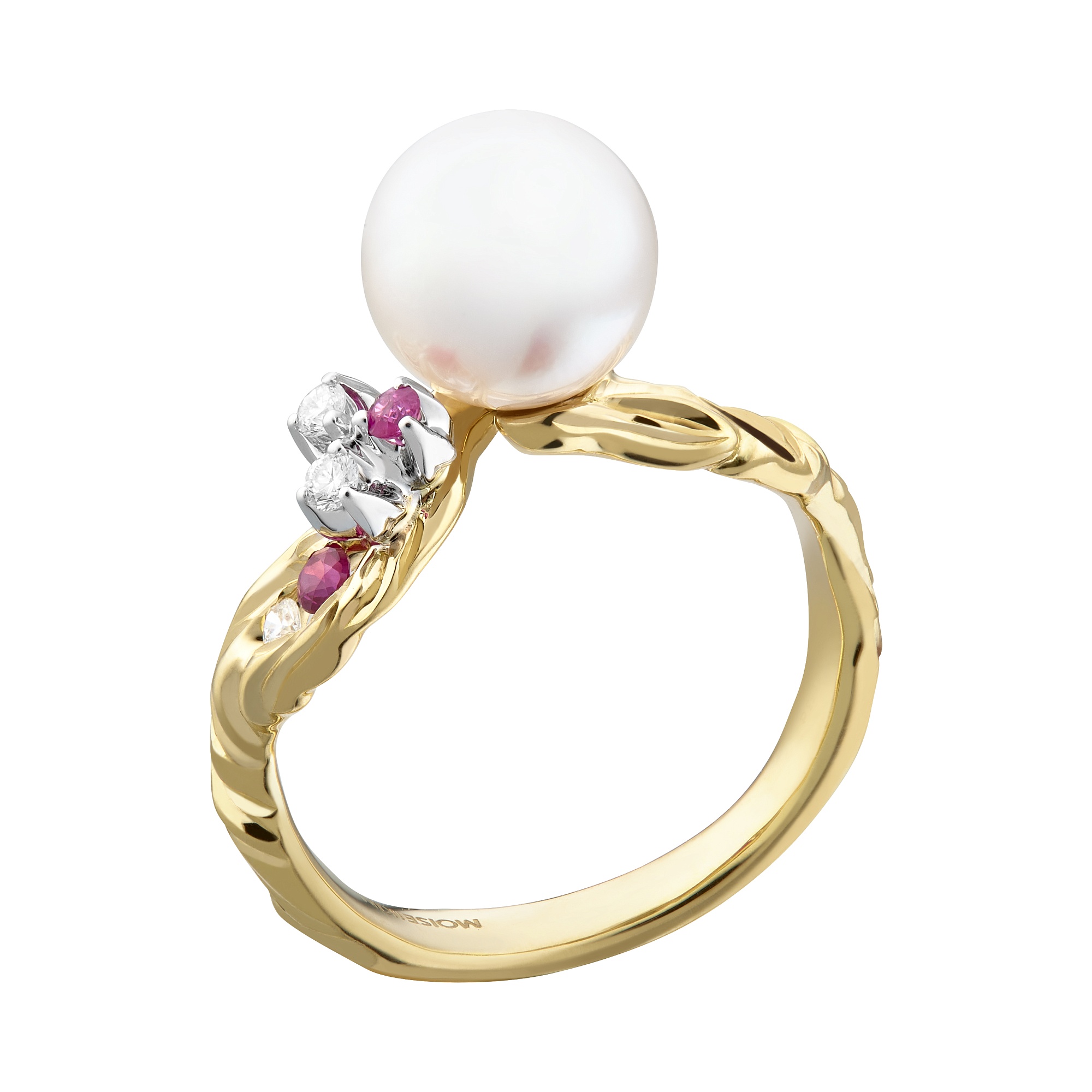 Ring collection Almond Blossom, MOISEIKIN, Diamonds, Rubys, Pearl, Gold | Photo 2