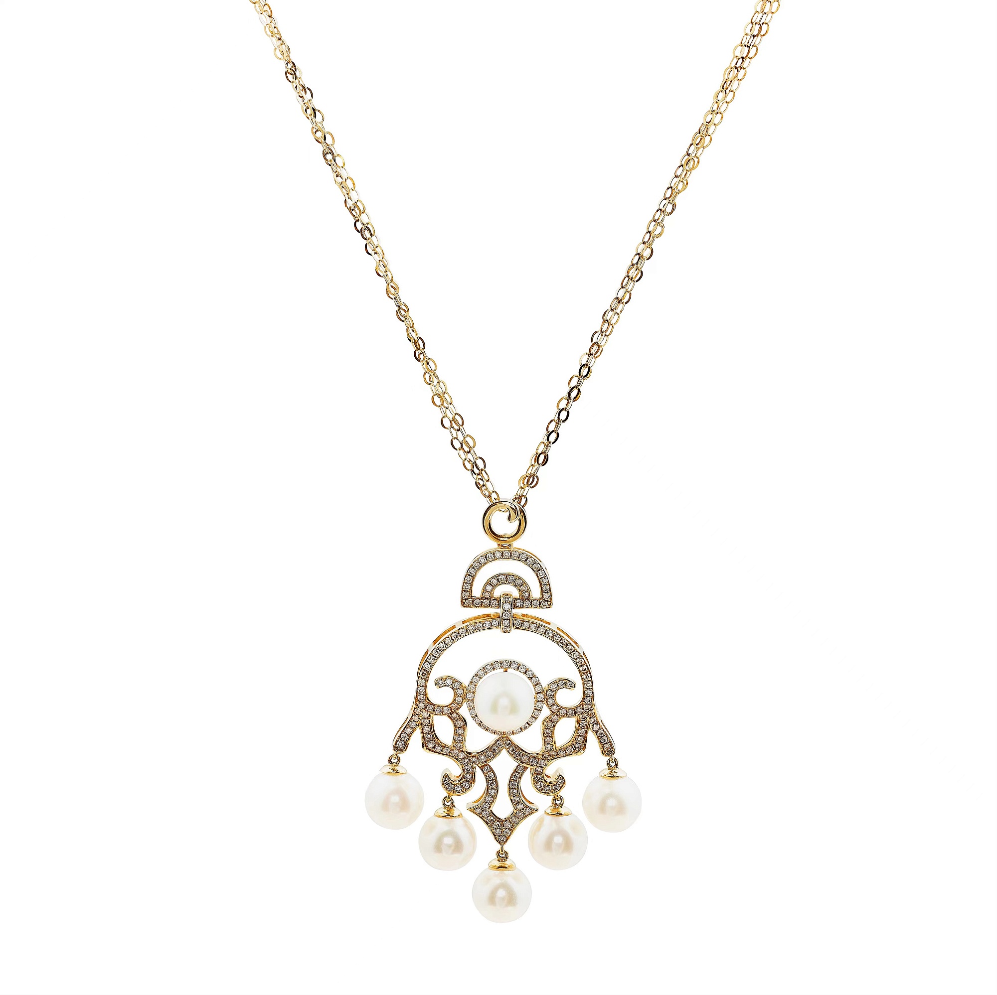 Necklace collection Baroque, LAETITIA, Diamonds, Pearl, 18K Gold | Photo 2