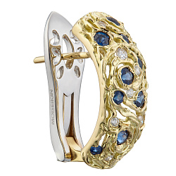 Earrings collection Starry Night, MOISEIKIN, Diamonds, Sapphires, 18K Gold | Photo 1