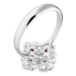 Ring collection Waltz of Flowers, MOISEIKIN, Diamonds, Rubys, 18K White Gold | Photo 1